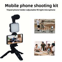 Kit de production vidéo professionnel AY49, microphone shotgun ultra-léger, lumière LED à intensité réglable pour vlogging mobile, conférences, tournages
