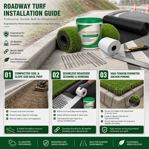 Gazon artificiel en rouleau pour aménagement paysager de voies rapides, bordures de routes, pelouse synthétique municipale, gazon artificiel urbain - Product Image 5