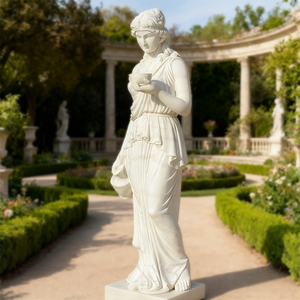 Statue d'art personnalisable en marbre poli, représentant une dame grecque, pour la décoration paysagère de manoirs et parcs - Product Image 6