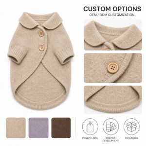 เสื้อกั๊กถักสีพื้นสำหรับแมว ดีไซน์เรียบง่าย สวมใส่สบายในฤดูหนาว - Product Image 2