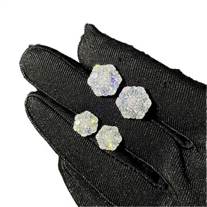 XG Diamond <b>Stud</b> Earrings 925 <b>Silver</b> VVS Moissanite Princess Cut Third Party Certified Fine Jewelry for Men Women - Product Image 2