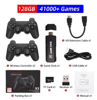X2 Plus Game Stick 4K 128 Go 20000 jeux Manette de jeu rechargeable Jeux rétro classiques Consoles de jeux vidéo familiales