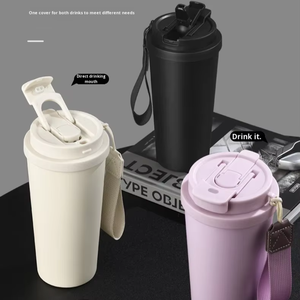 Tazza Termica in Acciaio Inossidabile da 20oz, Adatta al Portabicchieri dell'Auto, Bicchiere Portatile con Cannuccia e Cordino per Uso in Viaggio - Product Image 1