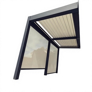 Custom Size Eco-Friendly Modern All Weather Powder Coated <b>Pergola</b> Aluminum <b>Louvers</b> Outdoor Zip Track Rot Proof Waterproof - Product Image 4