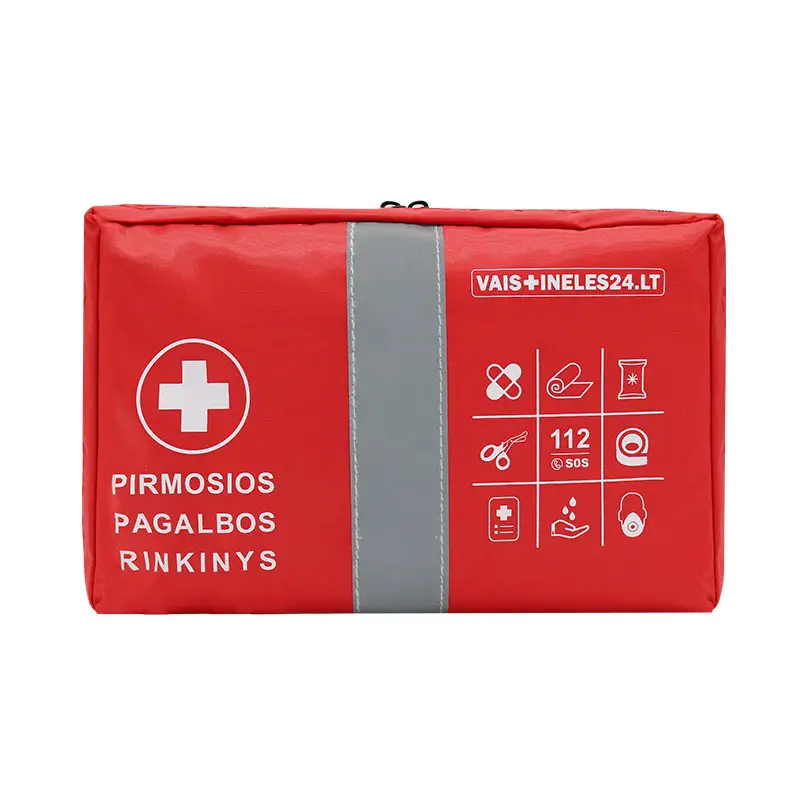 Saco de primeiros socorros para carro, saco de armazenamento médico vermelho para traumatologia, kits de primeiros socorros de emergência
