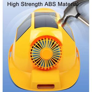 <span class=keywords><strong>Casque</strong></span> avec 3 panneaux solaires 2 ventilateurs climatisation ventilateur lumière LED avertissement RVB batterie au Lithium batterie externe <span class=keywords><strong>travail</strong></span> en plein air capuchon <span class=keywords><strong>de</strong></span> ventilateur solaire - Product Image 5
