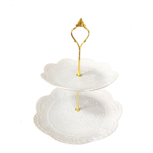 ชั้นวางเค้ก ขนมหวาน จานสามชั้น ถาดผลไม้ ถาดขนมหวาน ถาดขนมหลายชั้น พลาสติก แบบระเบิด สไตล์ยุโรป สำหรับงานแต่งงาน งานเลี้ยง 2 ชิ้น - Product Image 4