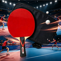 Raquette de ping-pong de haute qualité, caoutchouc éponge professionnel pour l'entraînement des étudiants, raquette simple avec sac de rangement