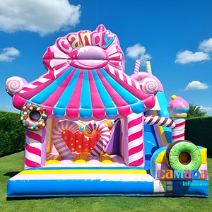 Équipement de fête enfants Hupfburg château rebondissant Moonwalk PVC gonflable bonbons terre tobogan gonflable saut Combo avec toboggan - Product Image 4