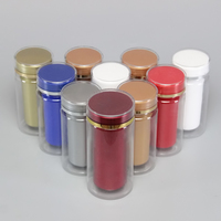 EN STOCK Flacon de pilules en plastique PS jaune/rouge/bleu/blanc/argenté pour compléments alimentaires et médicaments
