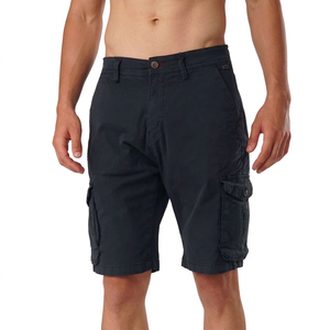 Shorts cargo pour homme, couleur unie, taille mi-haute, fermeture boutonnée, shorts décontractés de style bermuda avec poches, tissu en coton respirant - Product Image 3