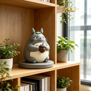 Cadeau de la Forêt : <span class=keywords><strong>Totoro</strong></span> Tenant un Acorn. Cette sculpture est sculptée et moulée par Bozhiyi. - Product Image 5