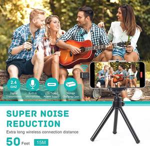 2.4GHz revers micro sans fil Lavalier Microphone cardioïde étui de charge pour iPhone Android ordinateur portable pour <span class=keywords><strong>TikTok</strong></span> YouTube - Product Image 5