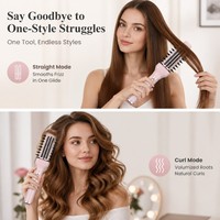 Brosse lissante pour cheveux Torlin Plasma 100 220V 80W Chauffage double PTC 230 ℃   450 ℉   Brosse redresseuse en nylon LED PET