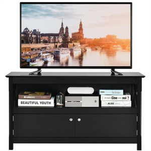 Meuble de rangement contemporain en bois de 44 pouces Support TV Design minimaliste moderne en contreplaqué pliable pour le salon Meubles de maison - Product Image 4
