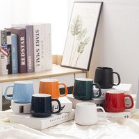 Vente en gros de tasses à thé au lait en porcelaine émaillée de 400 ml, à grande capacité, avec logo personnalisé imprimé, mug à café en céramique pour cadeau souvenir