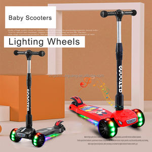 سكوتر أطفال صغار بعجلات مضيئة، سكوتر خارجي بثلاث عجلات (<span class=keywords><strong>2</strong></span> في 1) للعب بالقدم - Product Image 2