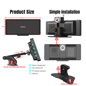 Unités principales Carplay sans fil 10.26 ''HD Touch Carplay Screen Mirror-link Android Auto 4k 1080P Backup Camera Multimedia Radios - Product Image 3