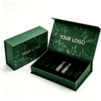 Boîte cadeau rigide magnétique, échantillon de parfum, emballage cosmétique de luxe, boîte en papier personnalisée avec insert en EVA floqué pour huile essentielle