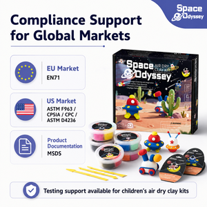 Kit d'argile à séchage à l'air Space Odyssey, 12 pots de 4 couleurs chacun, ensemble de bricolage pour enfants, vaisseaux spatiaux, astronautes, Ovni, fusées, EN71 ASTM OEM, vente en gros - Product Image 5