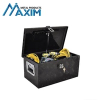 Boîte à outils en aluminium pour camion, 20"x12"x9.5", 5 barres de fixation - Coffre de rangement robuste verrouillable pour benne de pick-up