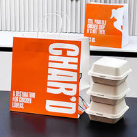 Sterke, grote, biologisch afbreekbare kraftpapieren boodschappentas met flexiloop handvat, brede bodem, offset gedrukt logo, machine gedrukt.