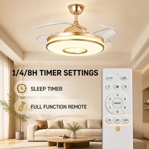 6-Speed Brushless DC Motor Acrylic LED <b>Remote</b> 42-inch Quiet <b>Ceiling</b> <b>Fan</b> Light with 10-Year Warranty for Home Office - Product Image 6