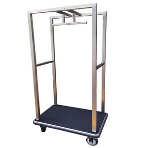 C017 Duurzame hotelkofferwagen van roestvrij staal, titanium en chroom, draagvermogen 200 pond, modern, voor lobby, thuisbar, magazijn - Product Image 6