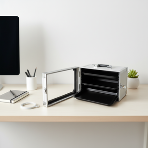 Estuche de Transporte en Miniatura con 3 Bandejas Metálicas, Marco de Aleación de Aluminio, Estuche de Transporte para Figuras, Caja de Exhibición para Miniaturas - Product Image 4