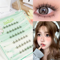 Extensions de cils en grappe auto-adhésives sans colle, extensions de cils tournesol, extensions de cils inférieurs pour volume, kit DIY fait main