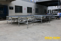 Scène de spectacle extérieure portable en aluminium 8x4 pieds/4x4 pieds, plateforme en contreplaqué, certifiée CE/TUV, capacité de charge de 750 kg/m², réglable