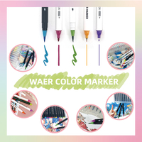 Bestationery Marqueurs d'art personnalisés pour graffitis, peinture, coloriage, pointe pinceau lavable, double pointe, marqueur d'art aquarelle pour enfants