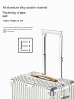 2025 nouvelle valise de chariot à bagages à cadre en aluminium de 24 pouces 20 pouces poignée en cuir avec roue universelle