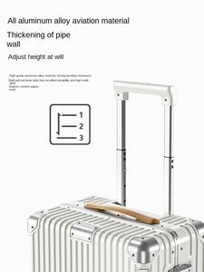 حقيبة أمتعة بعجلات جديدة 24 بوصة بإطار من الألومنيوم 20 بوصة حقيبة حمل على مقبض جلد مع عجلة عالمية - Product Image 2