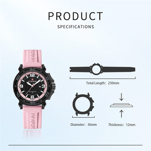 นาฬิกา <span class=keywords><strong>NAVIFORCE</strong></span> 7125 รุ่นใหม่ล่าสุด ขายส่ง นาฬิกาข้อมือ<span class=keywords><strong>ผู้หญิง</strong></span> หรูหรา กันน้ำ สายพลาสติกซิลิโคน พร้อมวันที่ - Product Image 2