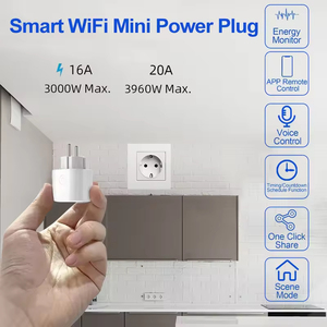 Tuya WiFi Smart <span class=keywords><strong>Socket</strong></span> EU <span class=keywords><strong>Plug</strong></span> <span class=keywords><strong>16A</strong></span>/20A Monitoreo de energía y función de sincronización Control de voz Compatible con Alexa y Google Home - Product Image 3