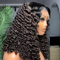 Perruque frontale en dentelle HD 250% bouclée Pixie Birmane, cheveux humains bruts originaux, perruques sans colle en dentelle HD bouclées crépues, perruques en cheveux humains