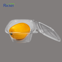 Barquettes alimentaires jetables personnalisables, écologiques, biodégradables en PET, forme carrée, OEM disponible, pour légumes et salades