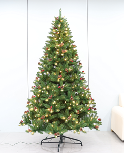 Leds blanches chaudes pré-éclairées à charnière large <span class=keywords><strong>sapin</strong></span> 150CM 180CM 210CM PVC aiguille dure arbre de noël en épicéa mélangé avec charnières en métal - Product Image 5