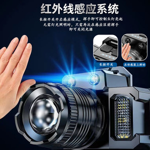 Led Headlamp 2000 MAh Rechargeable Rotatable With Motion Sensor For Fishing Cycling Night Use - Product Image 3