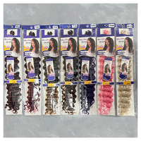 Extensions de cheveux synthétiques bouclés style bohème de 22 pouces, tresses au crochet, vagues profondes océaniques, ignifuges, pour perruques et tresses