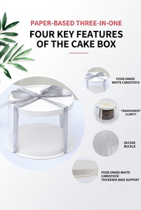 Kotak Kemasan Kue Ulang Tahun Berjendela Food Grade untuk Hadiah Bunga 4/6/<span class=keywords><strong>8</strong></span>/10/12 Inci Ramah Lingkungan Tahan Air Sekali Pakai Bongkar Pasang Sendiri - Product Image 2