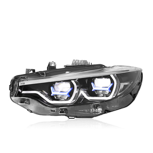 Gruppo Fari a LED per <span class=keywords><strong>BMW</strong></span> <span class=keywords><strong>Serie</strong></span> <span class=keywords><strong>4</strong></span> F32 2013-2020, Stile M4 con Anello <span class=keywords><strong>Blu</strong></span>, DRL Bicolore, Proiettore Plug and Play - Product Image 3
