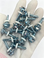 Vis autoperceuses à tête hexagonale en acier au carbone DIN7504 avec rondelle en PVC, vente en gros d'usine # Vis de toiture à 4 points de fixation