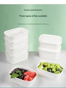 Recipientes Desechables Cuadrados de Papel Kraft Reciclable y Biodegradable para Ensaladas y Comida para Llevar con Tapas, de 500ml, 650ml, 750ml y 1000ml - Product Image 4