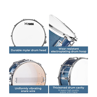 Professional 14 Inch Jazz Snare Drum Set with Stand Stainless Steel Silent Drum Heads Wholesale Only