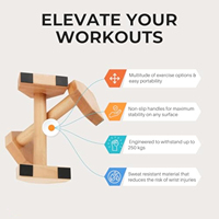 Barras Paralelas de Madera de Haya para Flexiones, Antideslizantes, para Calistenia, Gimnasio en Casa, Entrenamiento de Fuerza