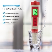 Testeur de qualité de l'eau PEZ9908 avec rétroéclairage, PH/TDS/EC/Température, quatre-en-un, stylo multifonction portable, garantie de plus de 5 ans, 3x1,5V