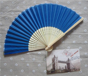 Éventail pliant en bambou, simple face, en <span class=keywords><strong>papier</strong></span> et <span class=keywords><strong>tissu</strong></span> <span class=keywords><strong>japonais</strong></span>, pour publicité, promotion ou <span class=keywords><strong>cadeau</strong></span>. - Product Image 4