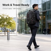 Tas Ransel Laptop 18.4 Inch Kapasitas Ekstra Besar Trendy Fashion dengan Ritsleting USB, Tahan Air, Multifungsi untuk Perjalanan